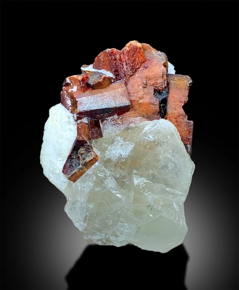 Tantalite Crystals on Quartz, Red Tantalite Specimen, Tantalite Crystals Cluster, Rare Mineral, Rare Crystal, Rare stone, Raw Crystals, 66 g