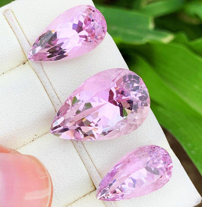 Cotton Candy Pink Kunzites, Pear Shape Kunzite Gemstones Set, Light Pink Loose Kunzite For Jewelry Making, Excellent Quality Kunzites 43 CT
