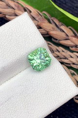 Neon Green Tourmaline Loose Gemstone, Faceted Tourmaline Ring Stone, Natural Tourmaline Gemstone, Ascher Cut Tourmaline Stone, 1.95 CT