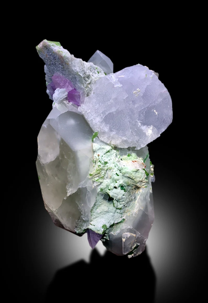 Pollucite With Kunzite Green Tourmalines Quartz and Albite Combine Specimen From Afghanistan - 4270 gram