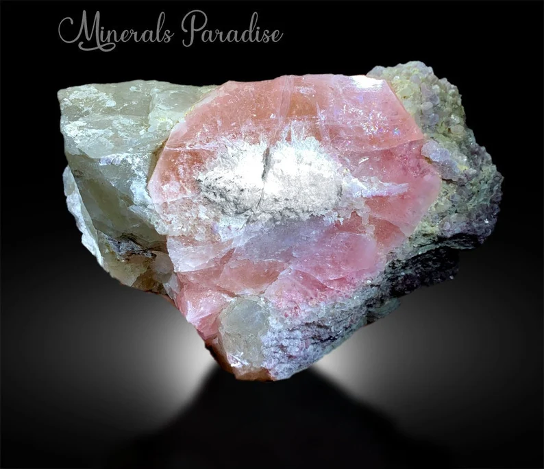 Morganite Crystal with Lepidolite and Quartz, Morganite Specimen, Natural Moranite, Morganite Stone, Pink Lepidolite, Mineral Specimen,2436g