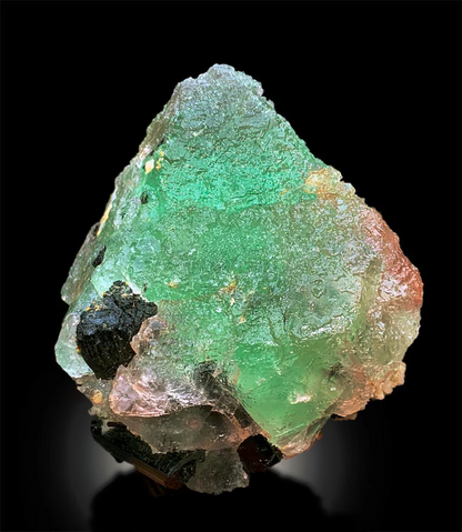 Bicolor Fluorite with Tourmaline Crystals, Pink Fluorite Specimen, Green Fluorite stone, Mineral Specimen, Schorl Crystals, 771g