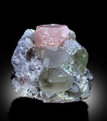 Pink Morganite With Green Tourmalines, Quartz and Lepidolite Mineral Specimen From Afghanistan - 1375 gram