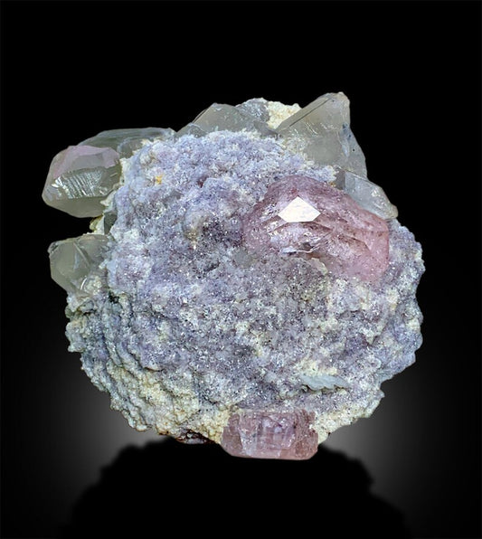 Pink Morganite Specimen, Morganite with Quartz, Morganite with Lepidolite, Morganite Crystals, Pink Lepidolite, Quartz crystals, 459 gram
