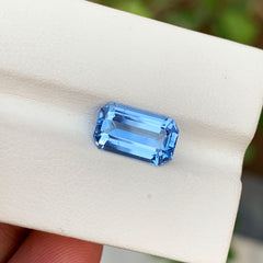 Emerald Cut Aquamarine Gemstone, Deep Blue Aquamarine Ring Stone, 3.50 CT