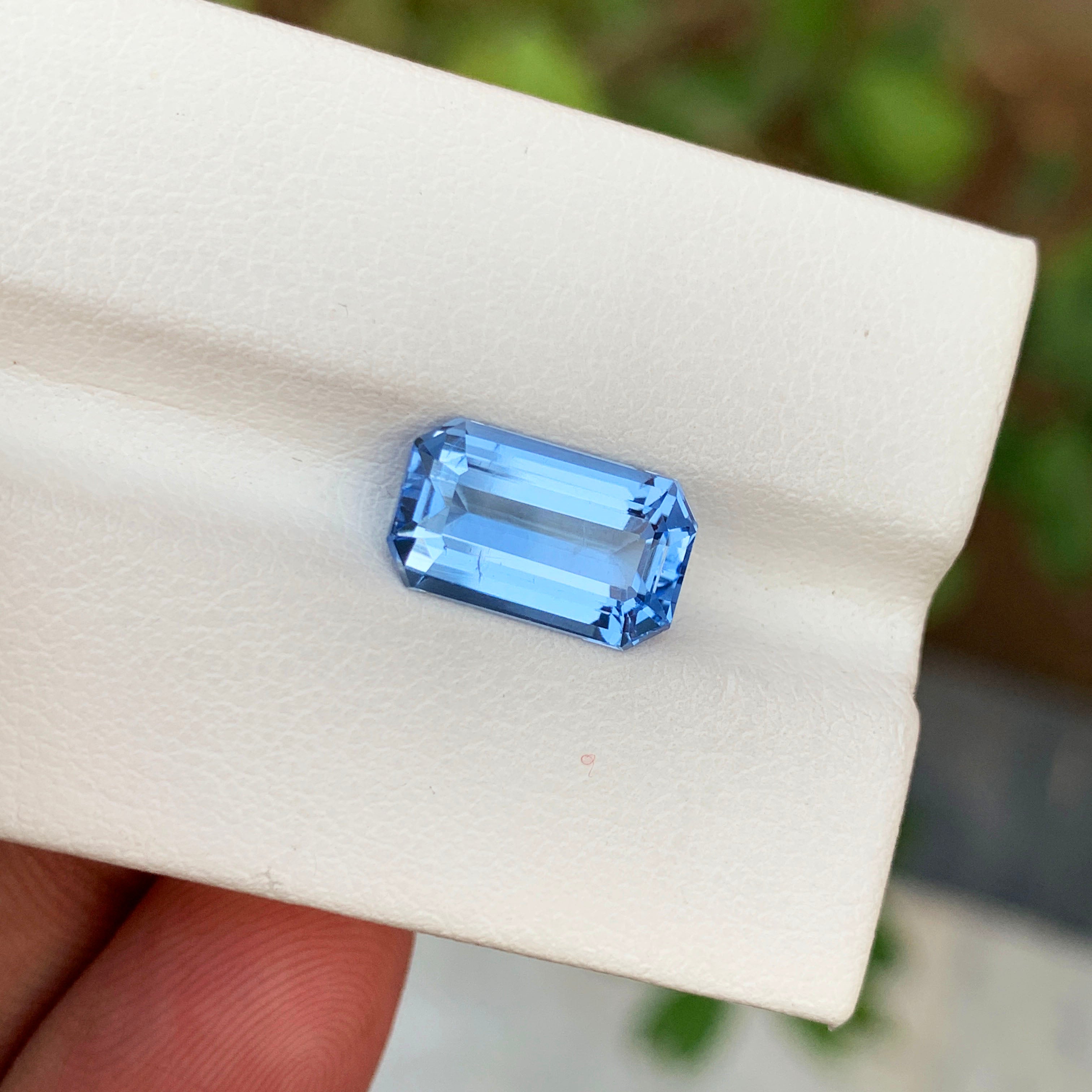 Emerald Cut Aquamarine Gemstone, Deep Blue Aquamarine Ring Stone, 3.50 CT