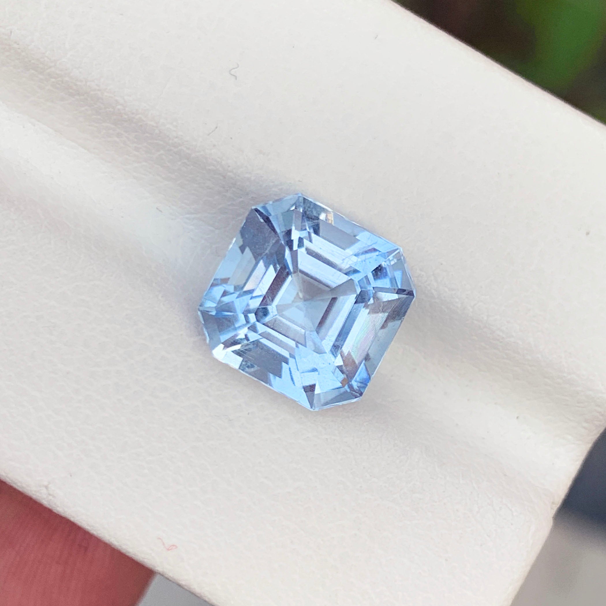 Ascher Cut Aquamarine Stone For Ring, Faceted Aquamarine Gemstone, 4.95 ct