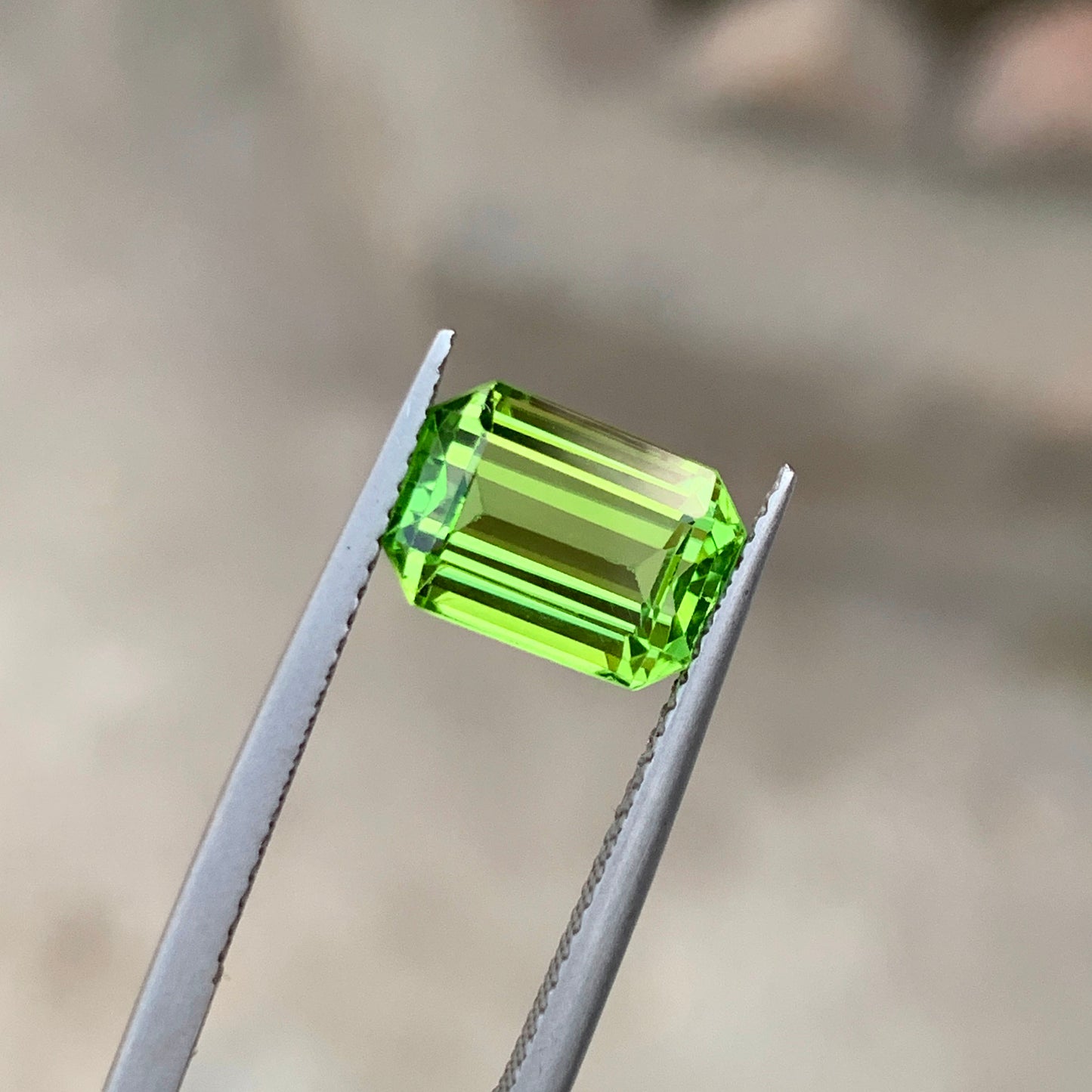 Burma Peridot Gemstone For Ring, Apple Green Peridot Ring Stone, 3.6 CT