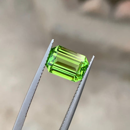 Burma Peridot Gemstone For Ring, Apple Green Peridot Ring Stone, 3.6 CT