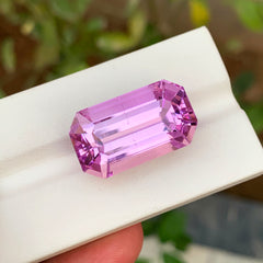 Lilac Kunzite Gemstone For Jewelry, Emerald Cut Kunzite Loose Stone, 38.5CT