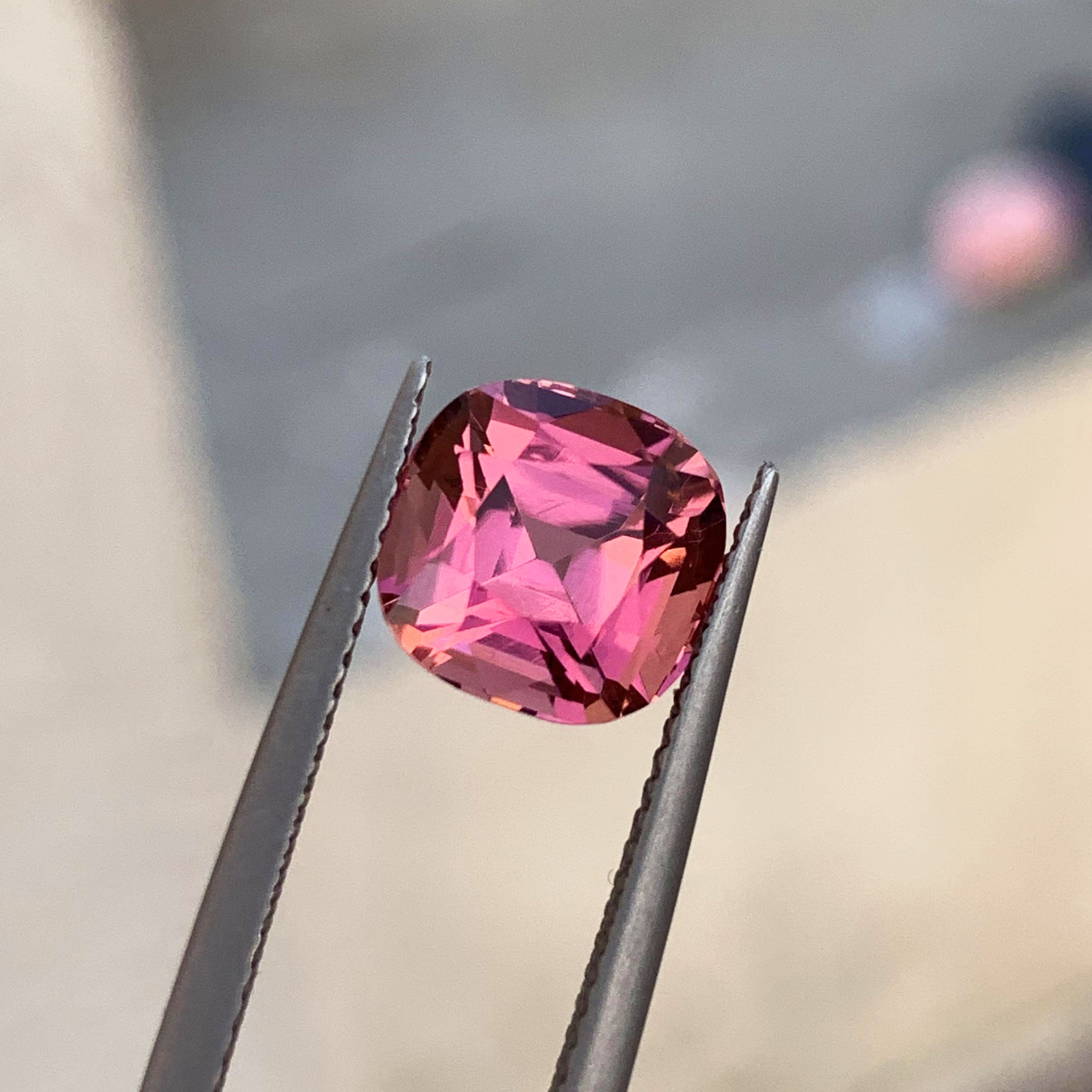 Pink Tourmaline Loose Gemstone, Faceted Tourmaline Stone For Ring, 4.10 CT