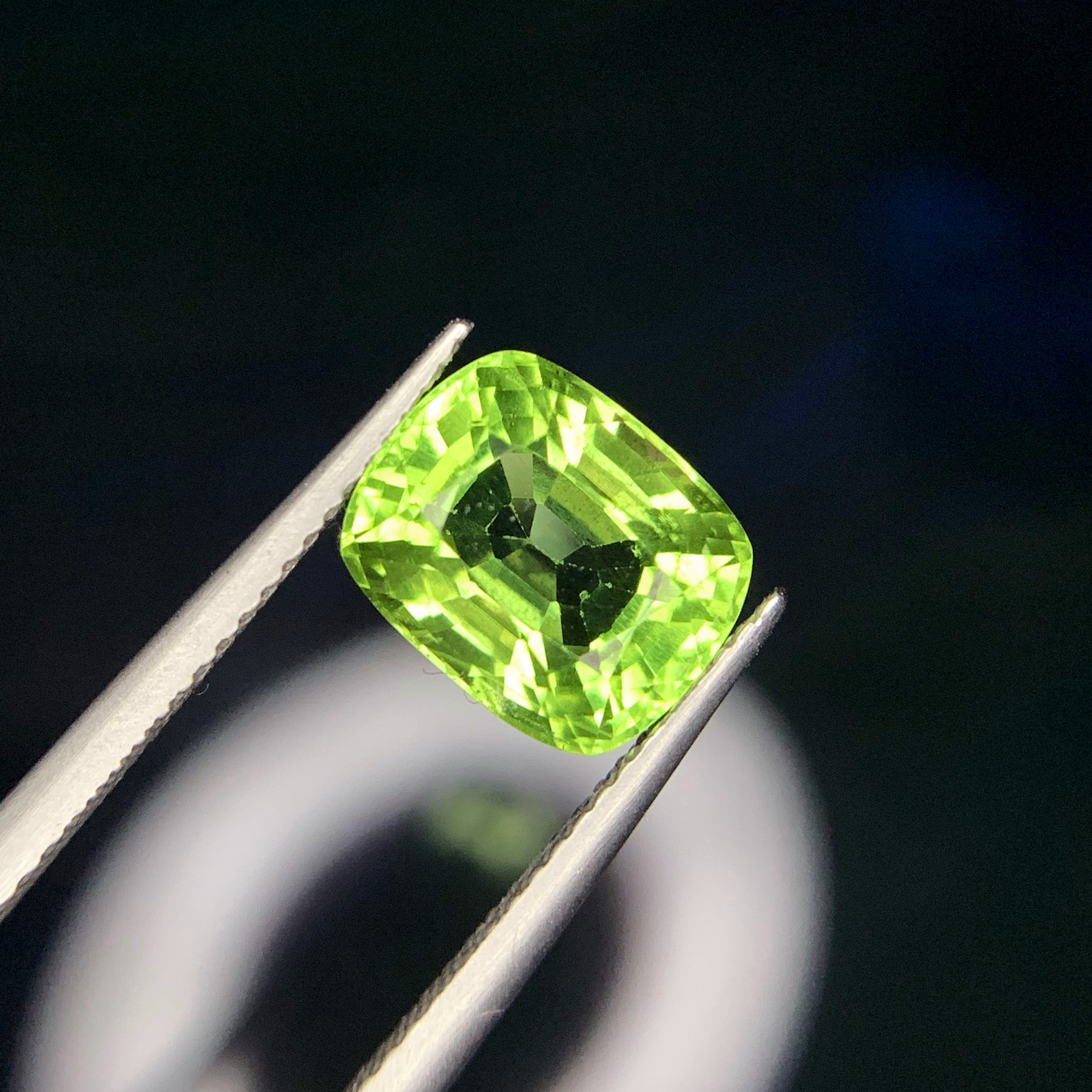 Natural Peridot Gemstone For Ring Making, Burma Peridot Loose Stone, 4.4 CT