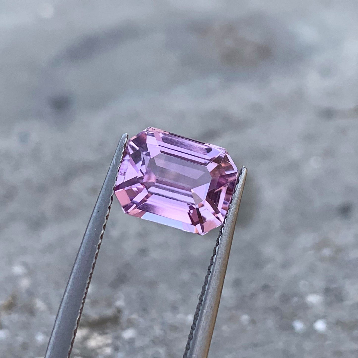 Lilac Pink Kunzite Loose Stone For Ring, Emerald Kunzite Gemstone, 4.50 CT