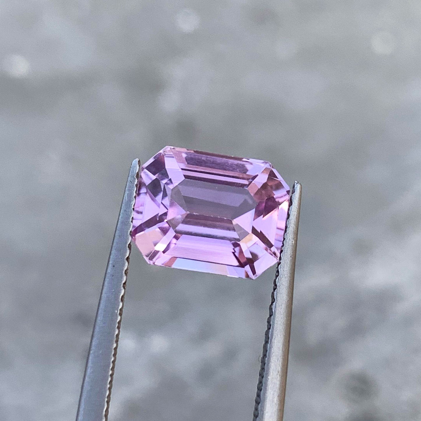 Lilac Pink Kunzite Loose Stone For Ring, Emerald Kunzite Gemstone, 4.50 CT