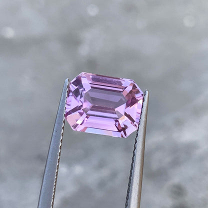 Lilac Pink Kunzite Loose Stone For Ring, Emerald Kunzite Gemstone, 4.50 CT