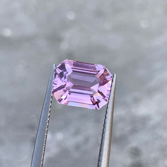 Lilac Pink Kunzite Loose Stone For Ring, Emerald Kunzite Gemstone, 4.50 CT