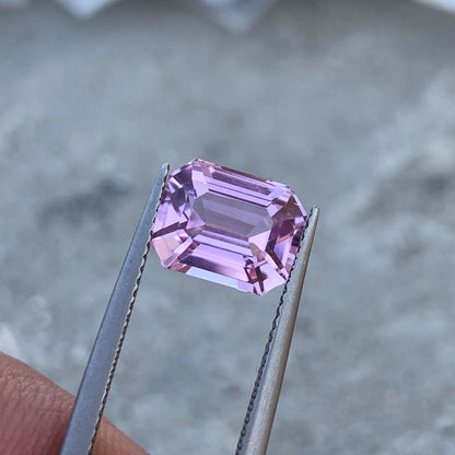 Lilac Pink Kunzite Loose Stone For Ring, Emerald Kunzite Gemstone, 4.50 CT