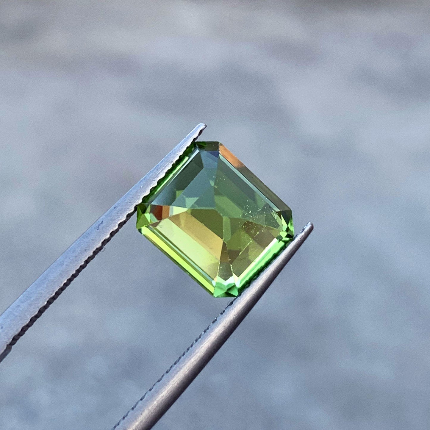 Asscher Cut Peridot Gemstone, Burma Peridot Loose Stone For Ring, 4.40 CT