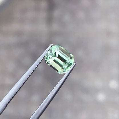 Light Green Tourmaline Gemstone, Emerald Cut Tourmaline Ring Stone, 1.70 CT
