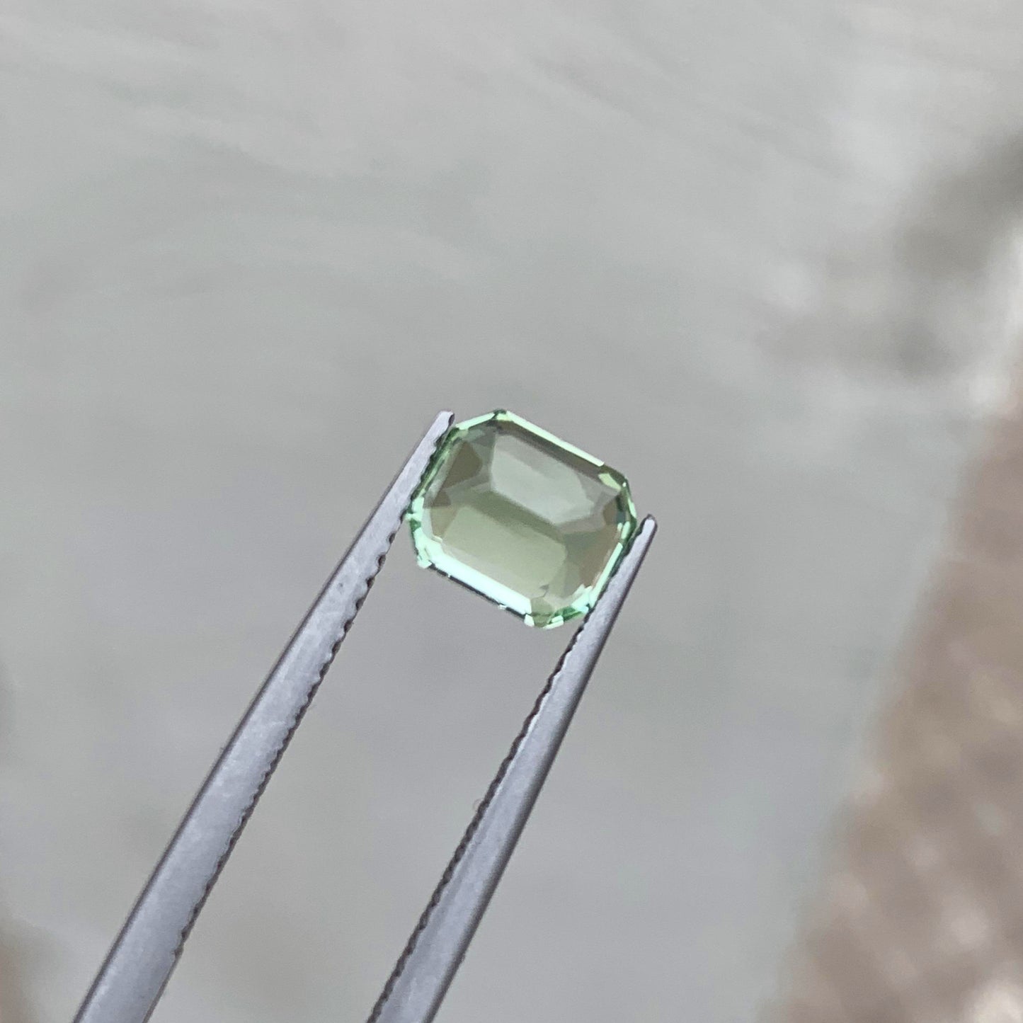 Light Green Tourmaline Gemstone, Emerald Cut Tourmaline Ring Stone, 1.70 CT