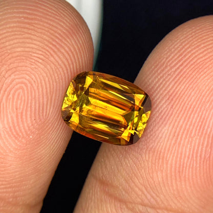 Fill Fire Sphene Loose Stone, Natural Sphene Gemstone For Ring, 2.4 CT