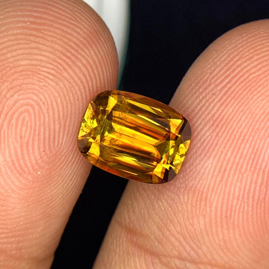 Fill Fire Sphene Loose Stone, Natural Sphene Gemstone For Ring, 2.4 CT