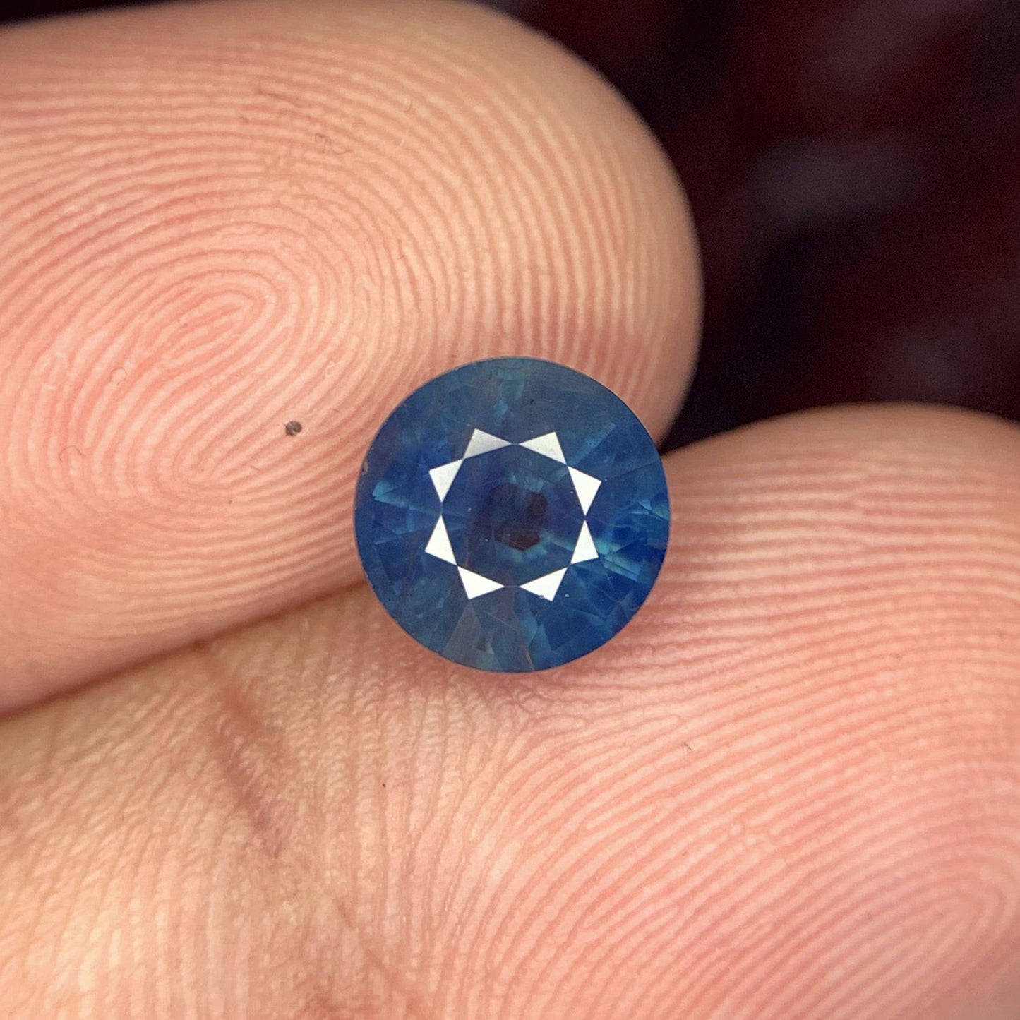 Deep Blue Sapphire Gemstone For Ring, Parti Sapphire Loose Stone, Round Sapphire Stone, Bi Color Sapphire, 2.20 CT