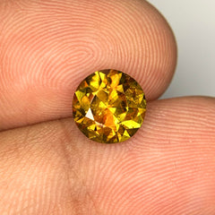 Round Sphene Loose Gemstone for Ring, Full Fire Sphene Ring Stone, 2.2 CT