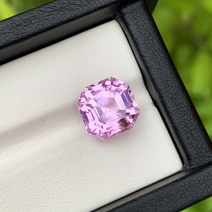 Ring Size Kunzite Gemstone, Lilac Pink Kunzite Loose Gemstone, Asscher Cut Kunzite Stone, Natural Kunzite Ring Stone, 8.75 CT