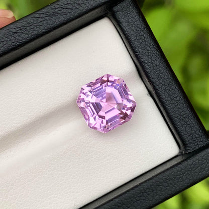 Ring Size Kunzite Gemstone, Lilac Pink Kunzite Loose Gemstone, Asscher Cut Kunzite Stone, Natural Kunzite Ring Stone, 8.75 CT