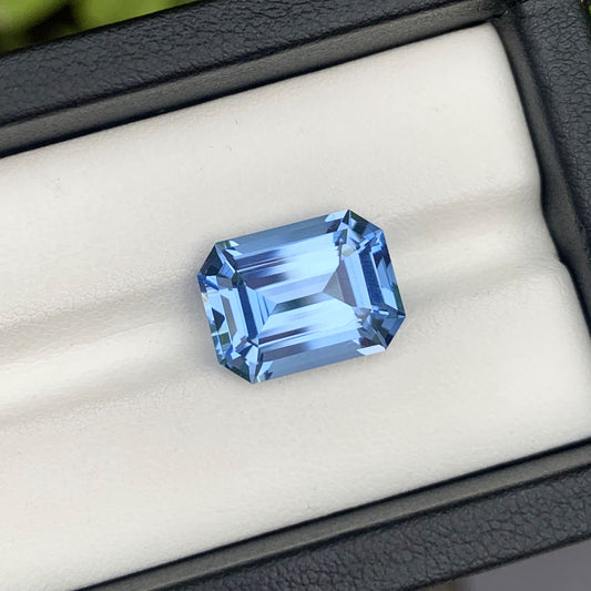 Flawless Aquamarine Gemstone, Blue Aquamarine Ring Stone, Emerald Cut Aquamarine Loose Stone, Santa Maria Aquamarine, 8.95 CT