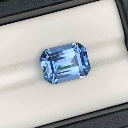 Flawless Aquamarine Gemstone, Blue Aquamarine Ring Stone, Emerald Cut Aquamarine Loose Stone, Santa Maria Aquamarine, 8.95 CT
