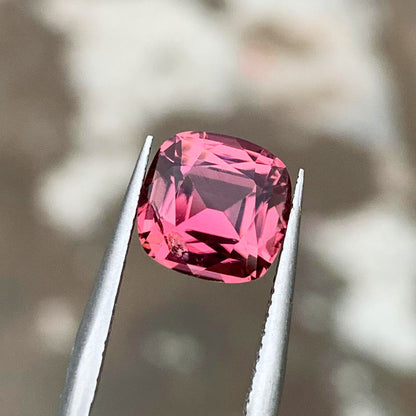 Pink Tourmaline Gemstone, Natural Tourmaline Ring Stone, Faceted Tourmaline Loose Stone For Jewelry, Peach Pink Tourmaline Stone, 2.75 CT