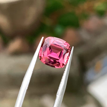 Pink Tourmaline Gemstone, Natural Tourmaline Ring Stone, Faceted Tourmaline Loose Stone For Jewelry, Peach Pink Tourmaline Stone, 2.75 CT