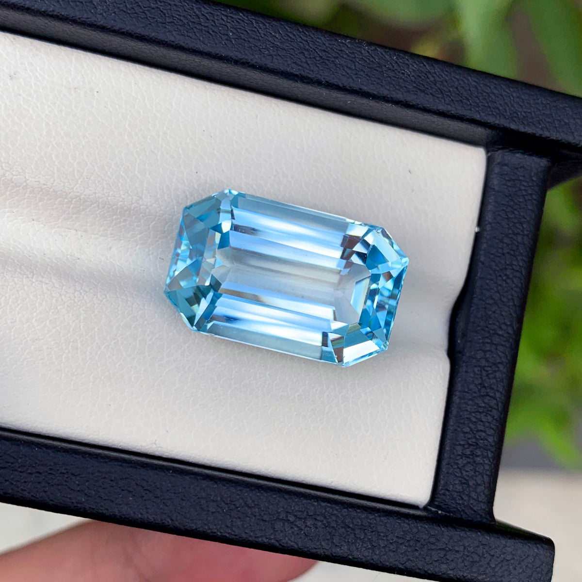 Swiss Blue Topaz Gemstone For Necklace, Emerald Cut Topaz Stone, Flawless Topaz Loose Gemstone, 24.25 ct