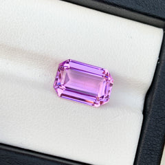 Lilac Kunzite Ring Stone, Flawless Kunzite Loose Gemstone, Emerald Cut Kunzite Gemstone, Deep Pink Kunzite Stone, 6.15 CT