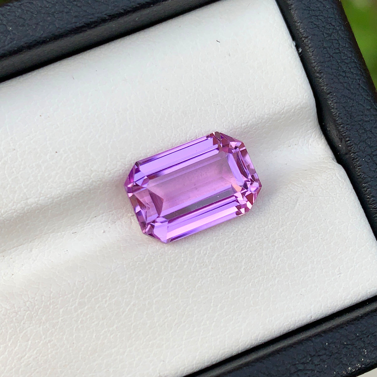 Lilac Kunzite Ring Stone, Flawless Kunzite Loose Gemstone, Emerald Cut Kunzite Gemstone, Deep Pink Kunzite Stone, 6.15 CT