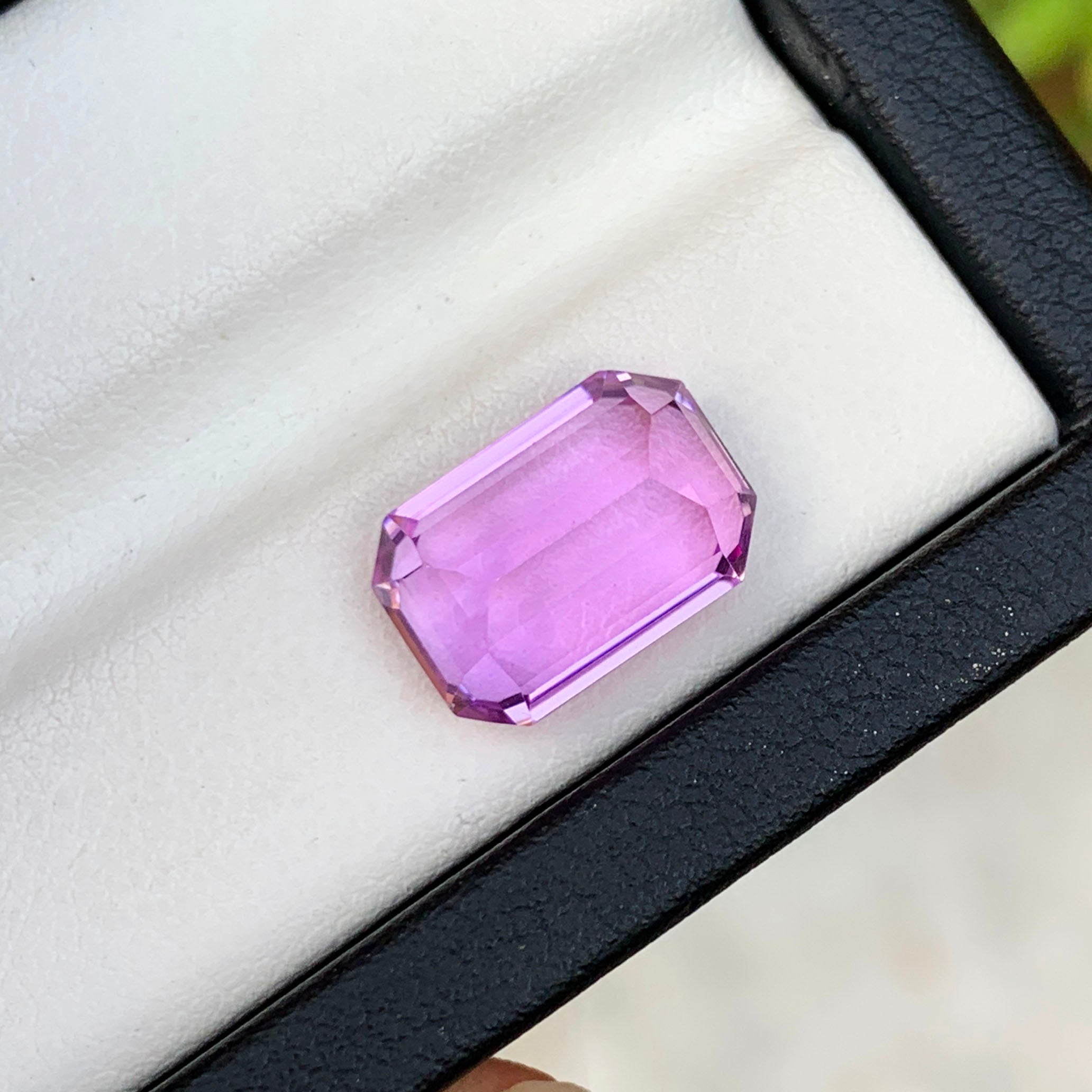 Lilac Kunzite Ring Stone, Flawless Kunzite Loose Gemstone, Emerald Cut Kunzite Gemstone, Deep Pink Kunzite Stone, 6.15 CT