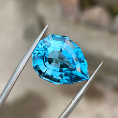 Swiss Blue Topaz Gemstone For Jewelry, Flawless Topaz Loose Gemstone, Pear Shape Topaz Jewelry Stone, 19.35 CT