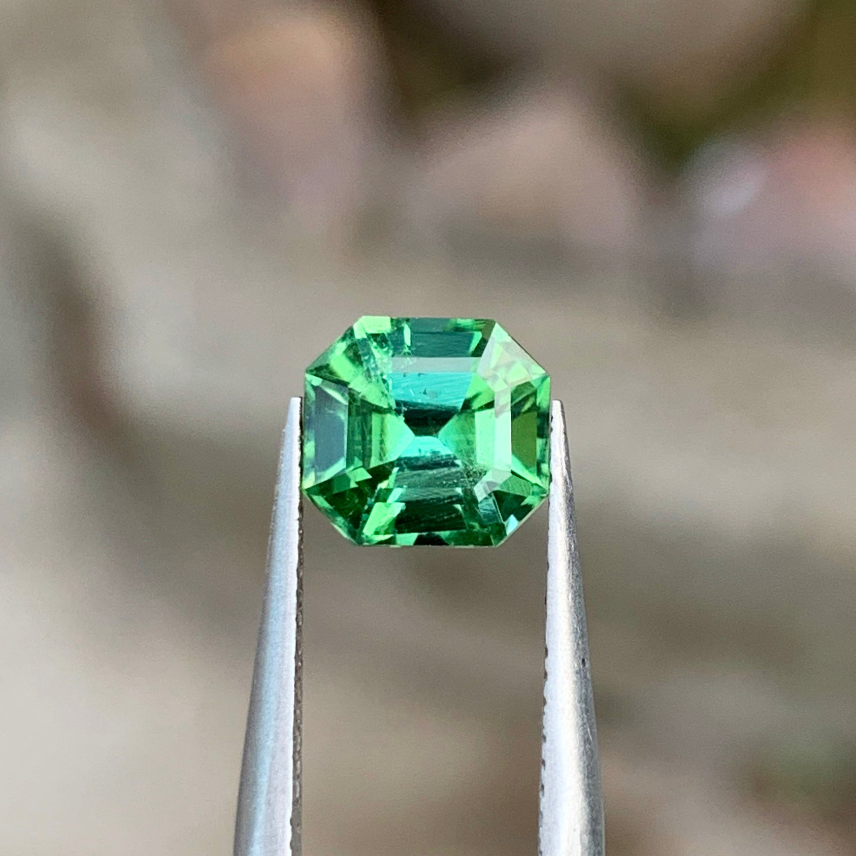 Bluish Green Tourmaline Loose Gemstone, Ascher Cut Tourmaline Ring Stone, Afghan Tourmaline Gemstone, 1.90 CT