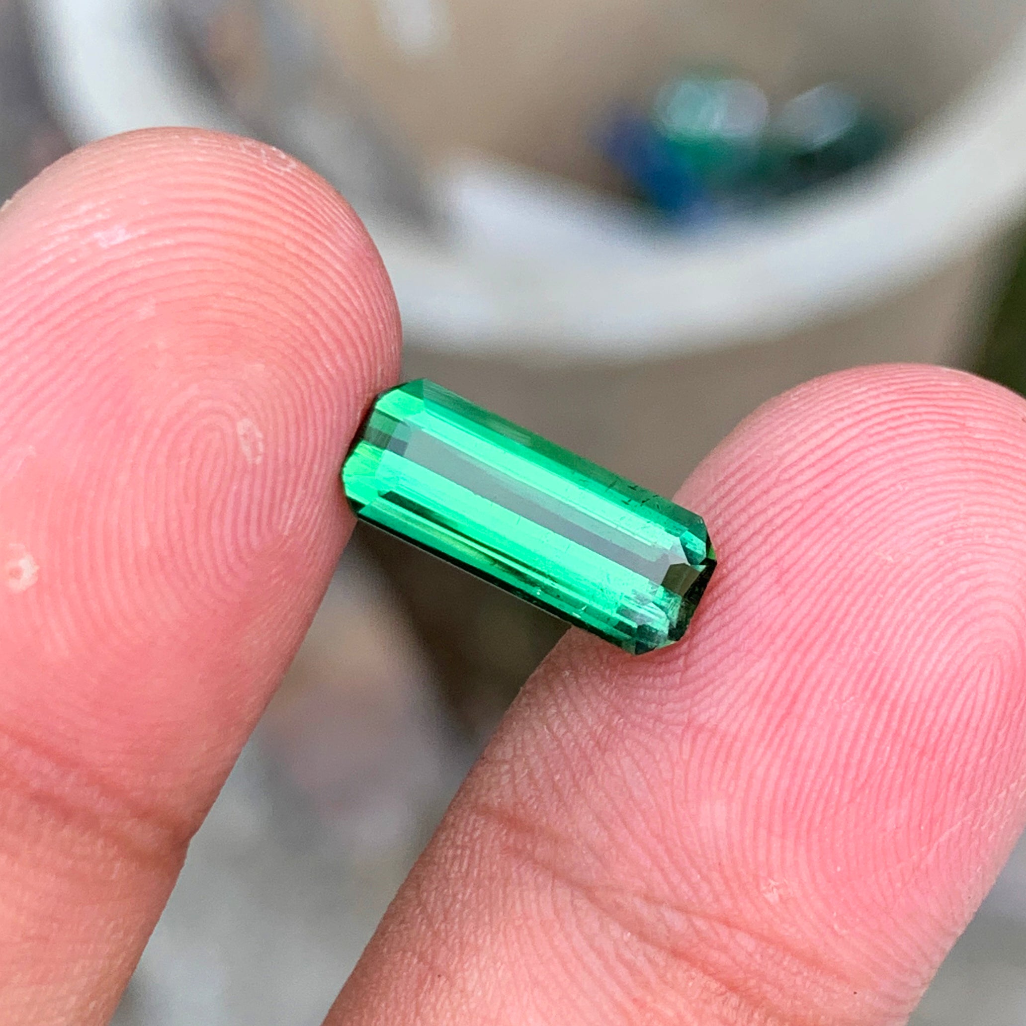 Bluish Green Tourmaline Loose Gemstone For Ring Making, Emerald Cut Tourmaline Ring Stone, Natural Tourmaline Gemstone, 2.55 CT