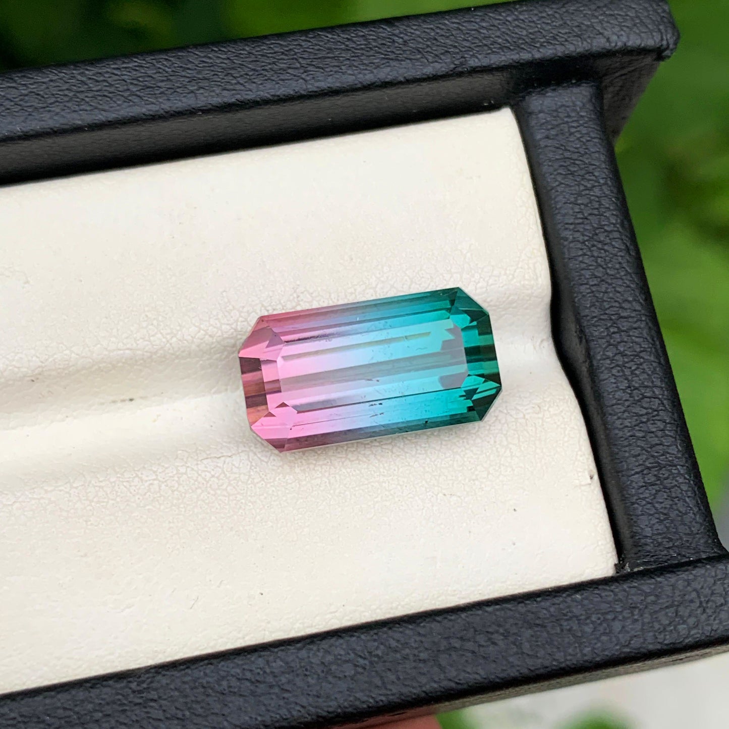 Tri Color Tourmaline Loose Gemstone, Natural Tourmaline Gemstone For Ring, Emerald Cut Tourmaline Ring Stone, 11.5 CT