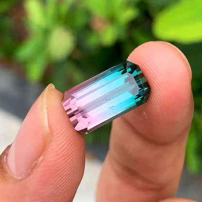 Tri Color Tourmaline Loose Gemstone, Natural Tourmaline Gemstone For Ring, Emerald Cut Tourmaline Ring Stone, 11.5 CT