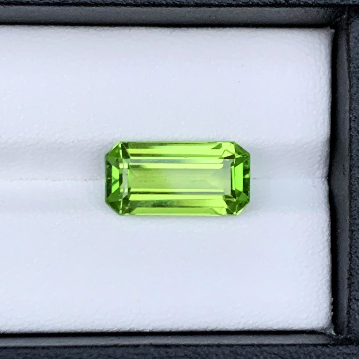 Apple Green Peridot Stone For Jewelry Making, Emerald Cut Peridot Gemstone