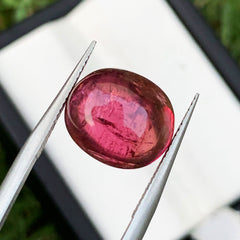 Red Tourmaline Cabochon, Rubelite Tourmaline Ring Stone