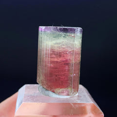 Blue Cap Tourmaline Crystal, Watermelon Crystal, Raw Tourmaline Pendant, Natural Crystal