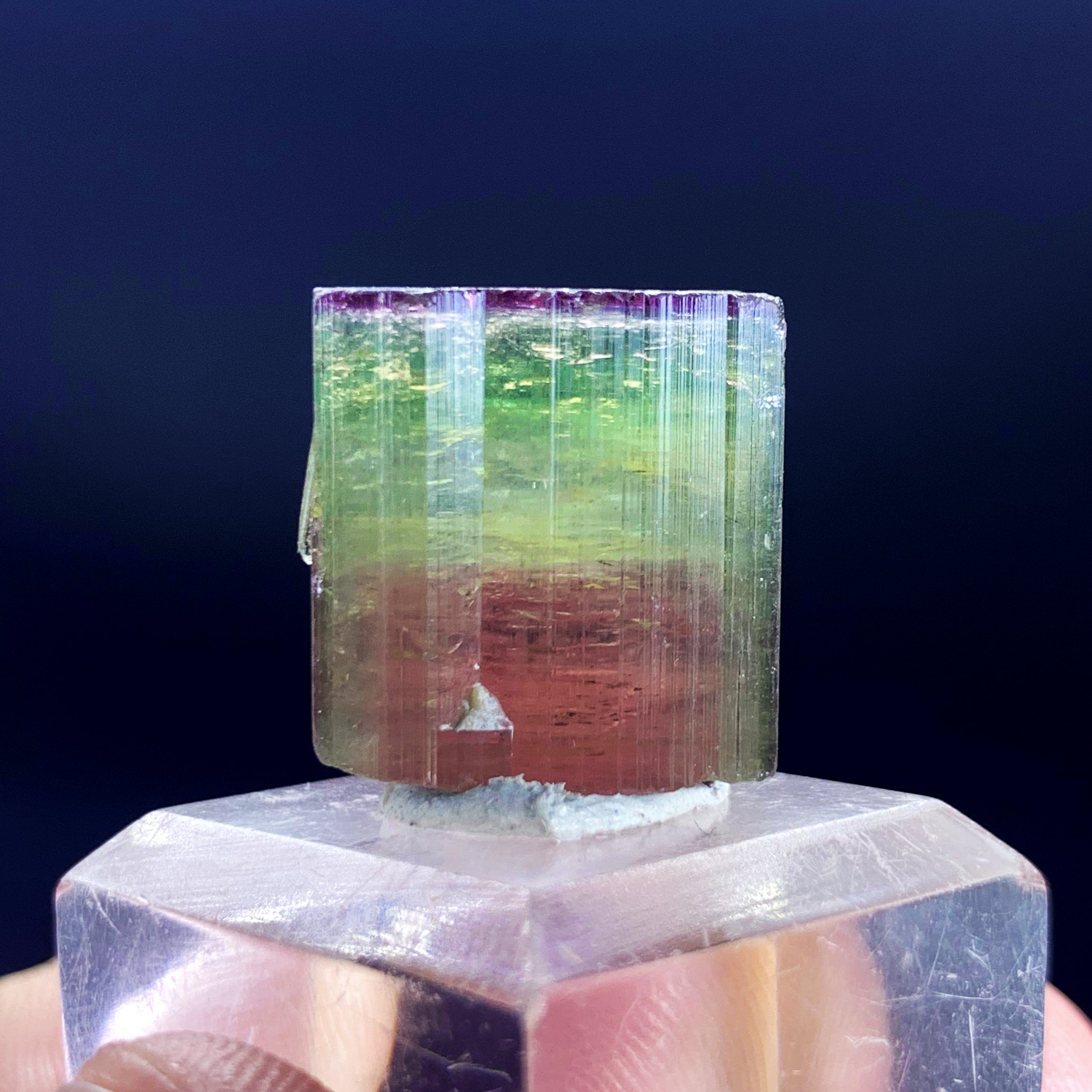 Watermelon Tourmaline Crystal, Raw Tourmaline Stone, Tri Color Tourmaline, Blue Cap Tourmaline