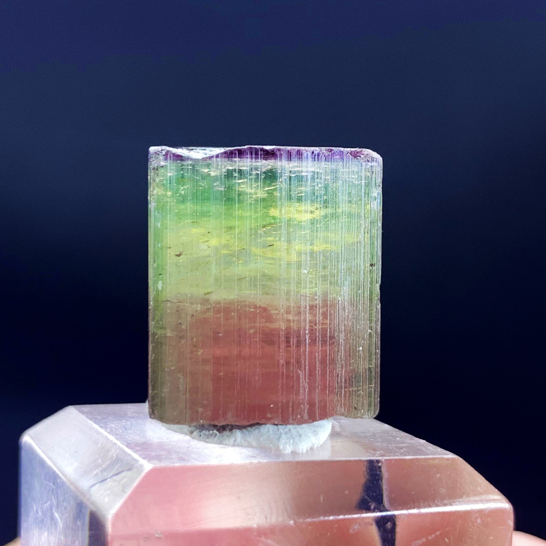 Watermelon Tourmaline Crystal, Raw Tourmaline Stone, Tri Color Tourmaline, Blue Cap Tourmaline