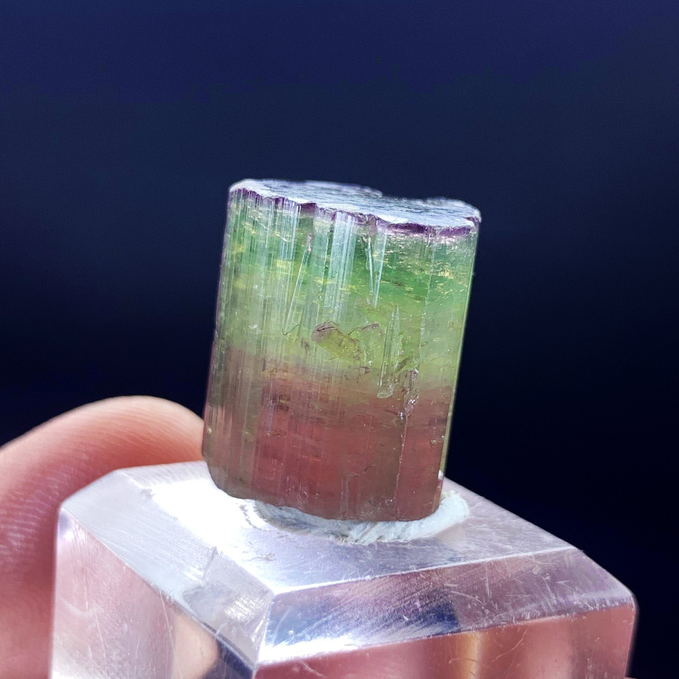 Watermelon Tourmaline Crystal, Raw Tourmaline Stone, Tri Color Tourmaline, Blue Cap Tourmaline