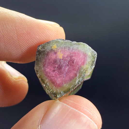 Watermelon Tourmaline Crystal, Raw Tourmaline Stone, Tri Color Tourmaline, Blue Cap Tourmaline